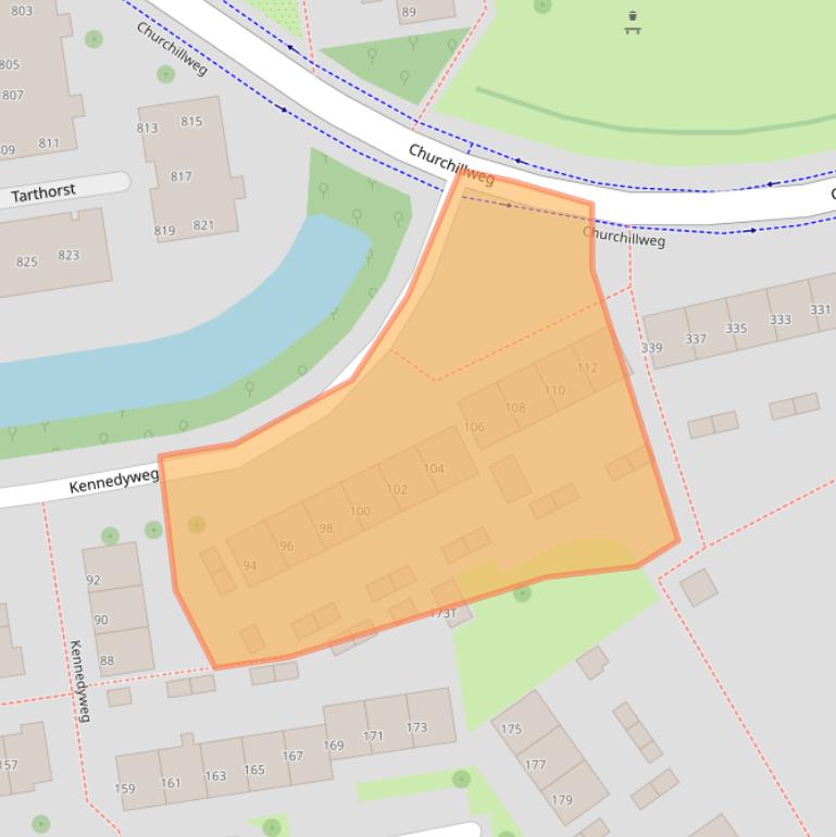 Kaart van postcodegebied 6708HC.