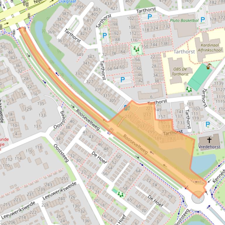 Kaart van postcodegebied 6708HJ.