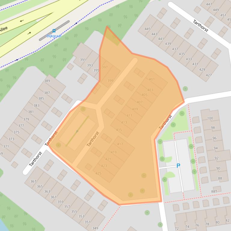 Kaart van postcodegebied 6708HN.