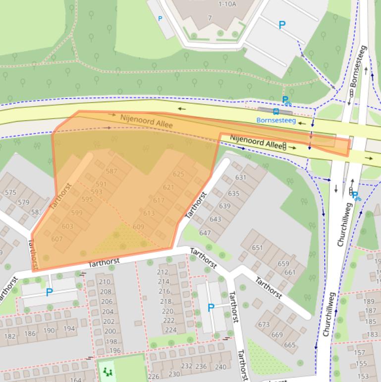 Kaart van postcodegebied 6708HV.