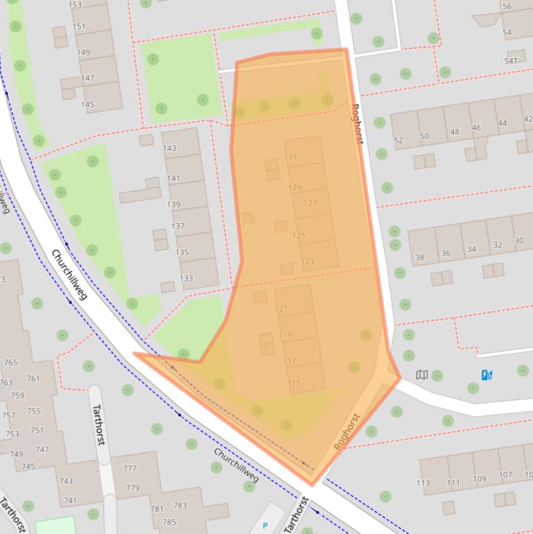 Kaart van postcodegebied 6708KE.