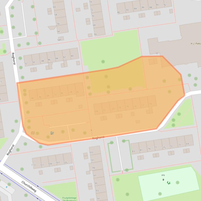 Kaart van postcodegebied 6708KM.