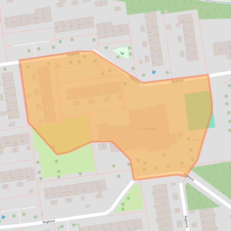 Kaart van postcodegebied 6708KP.