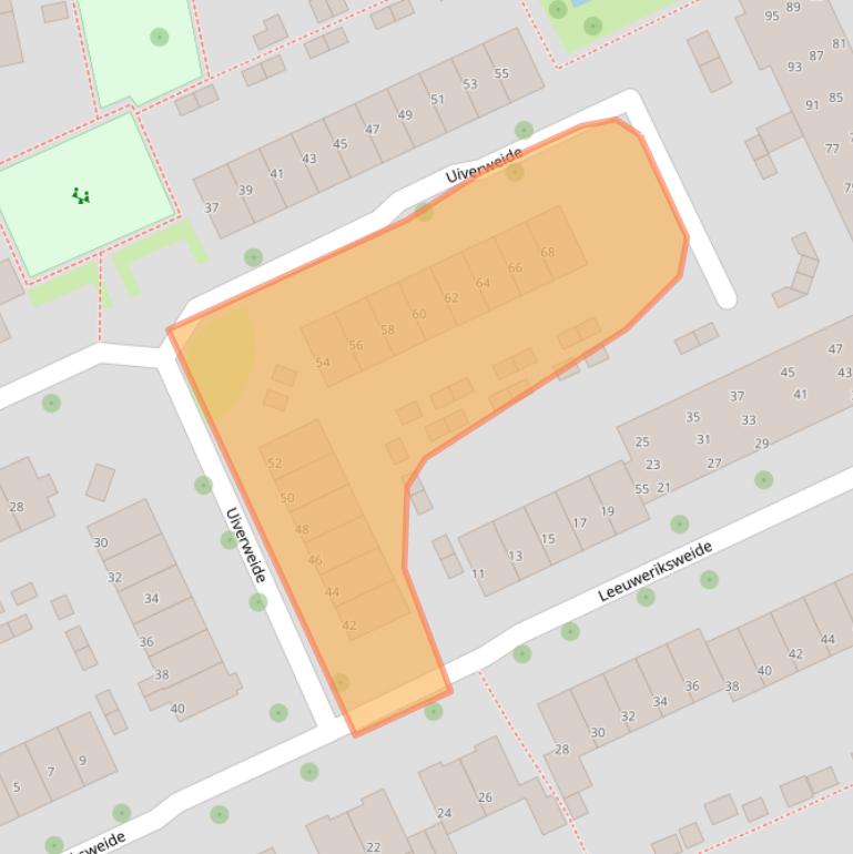 Kaart van postcodegebied 6708LD.