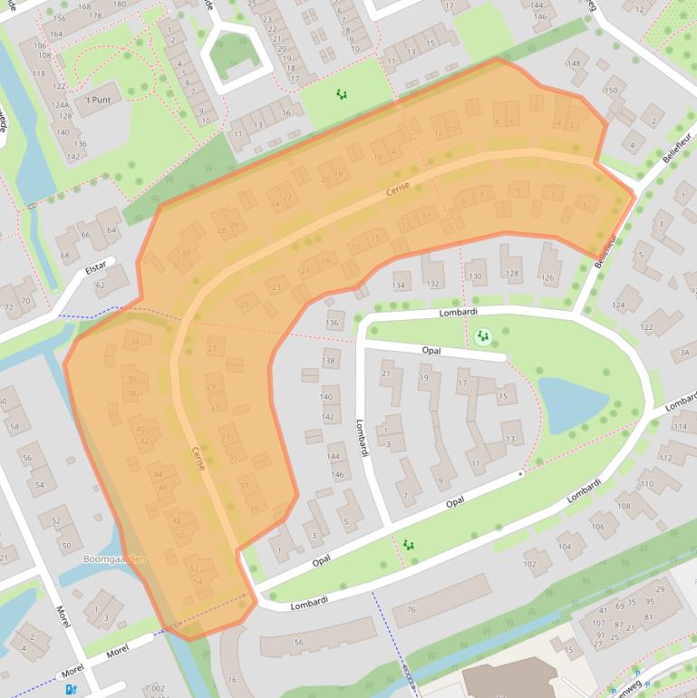 Kaart van postcodegebied 6708LG.