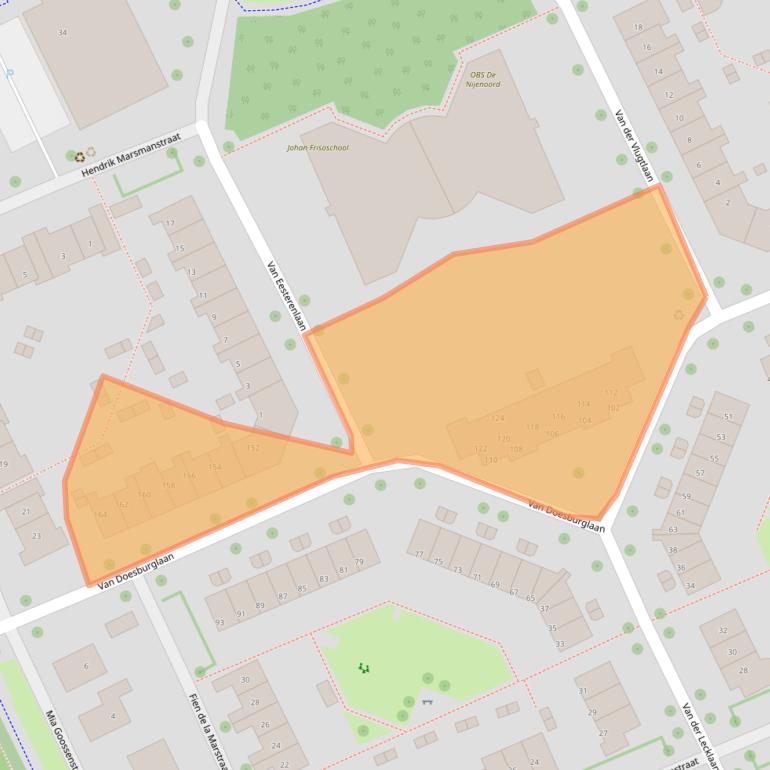 Kaart van postcodegebied 6708MD.