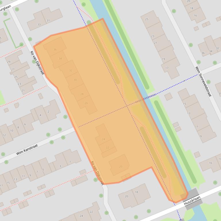 Kaart van postcodegebied 6708ML.