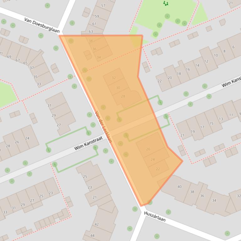 Kaart van postcodegebied 6708MP.