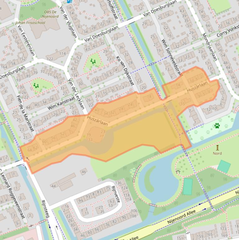 Kaart van postcodegebied 6708MS.