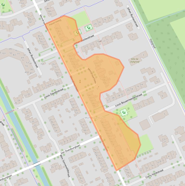 Kaart van postcodegebied 6708NL.