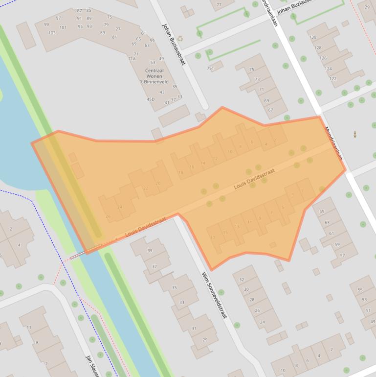 Kaart van postcodegebied 6708NN.