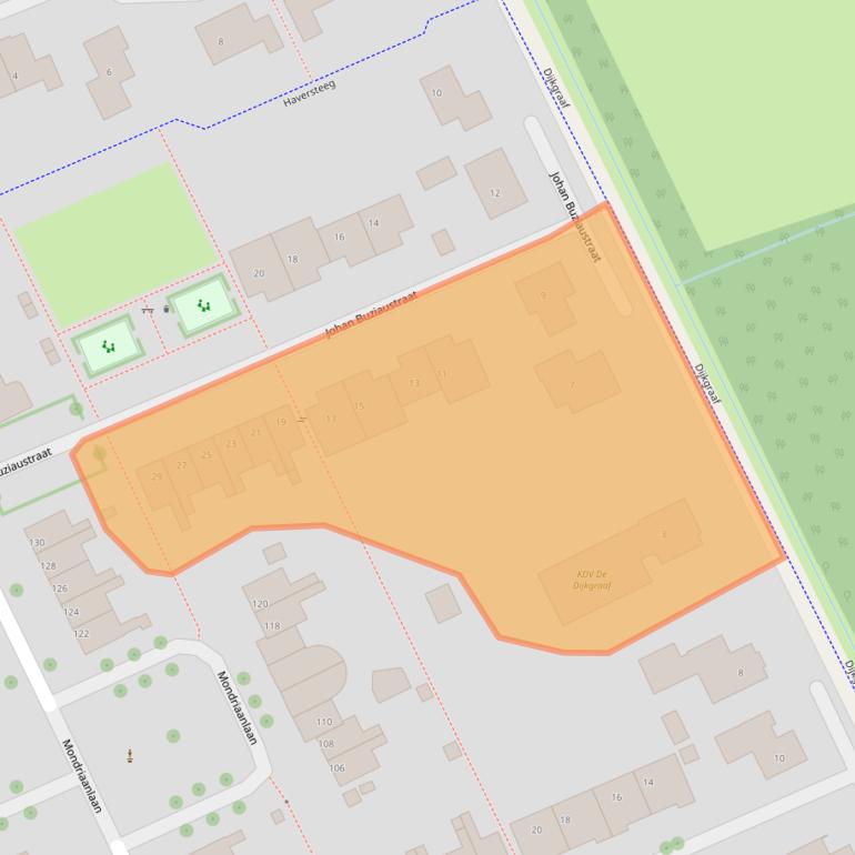 Kaart van postcodegebied 6708NP.