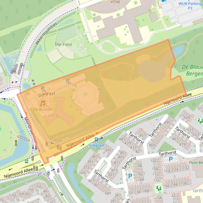 Kaart van postcodegebied 6708PG.