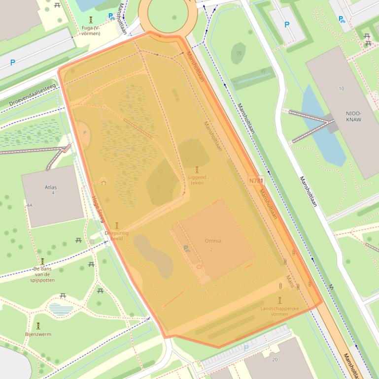 Kaart van postcodegebied 6708PH.