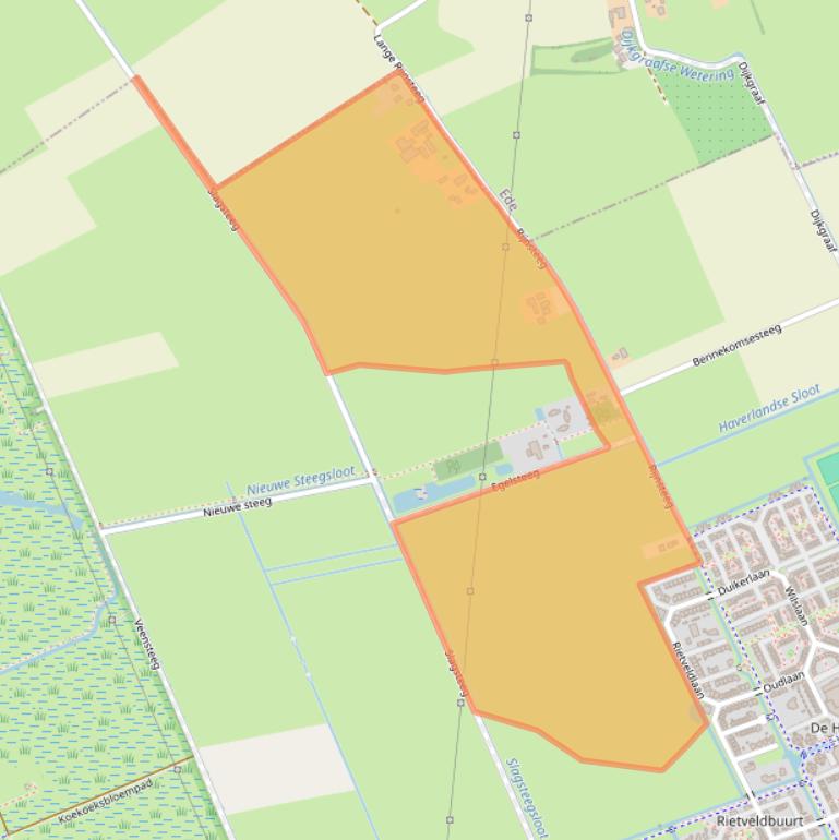 Kaart van postcodegebied 6708PJ.