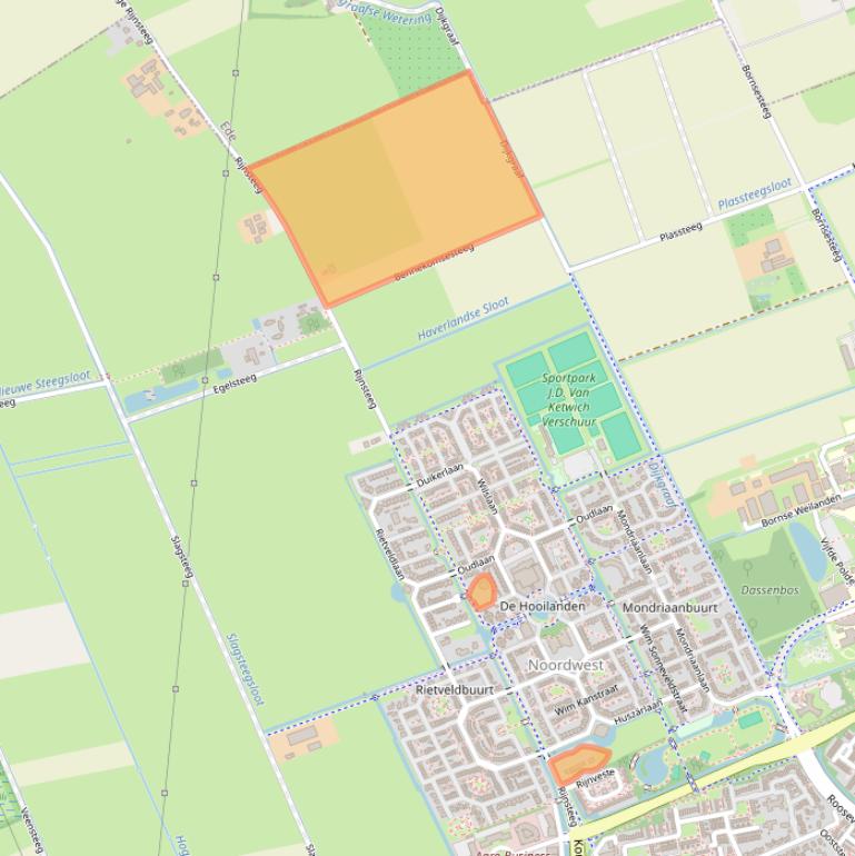 Kaart van postcodegebied 6708PK.