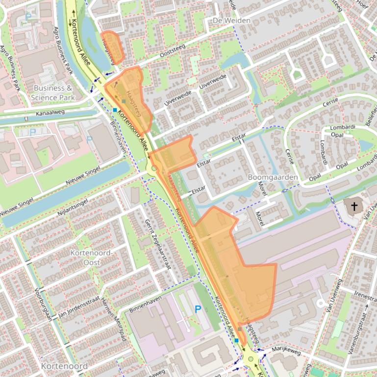 Kaart van postcodegebied 6708PM.