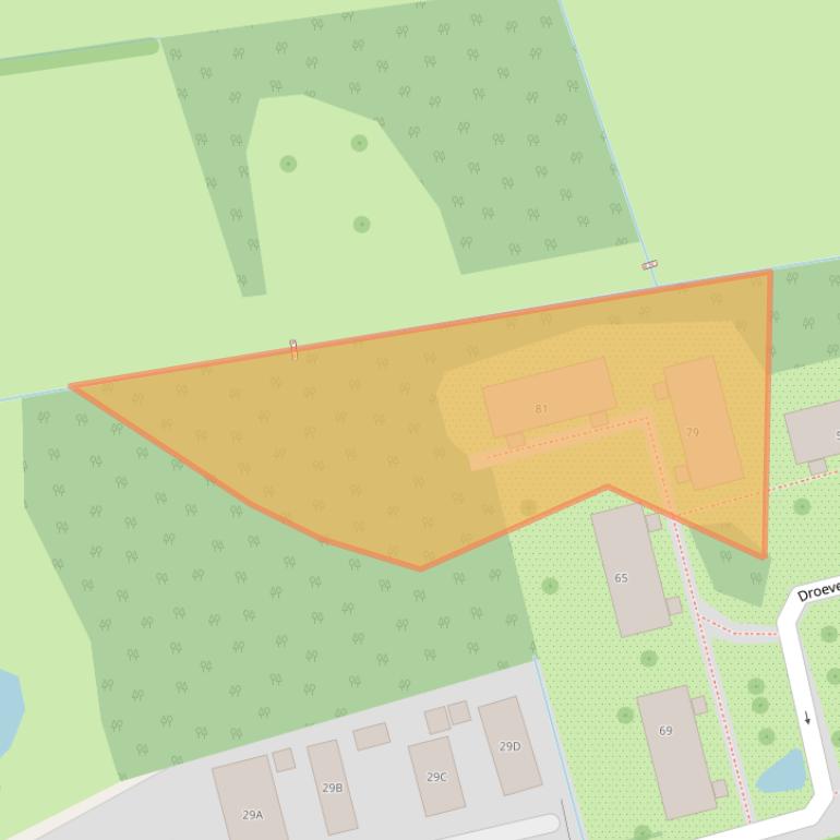 Kaart van postcodegebied 6708PR.