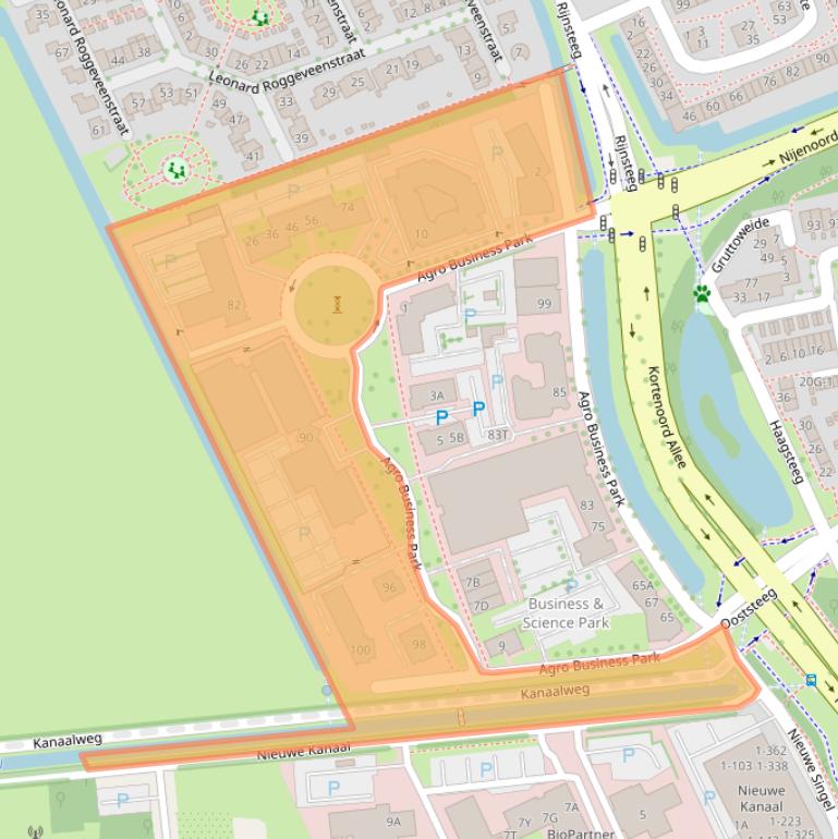 Kaart van postcodegebied 6708PW.