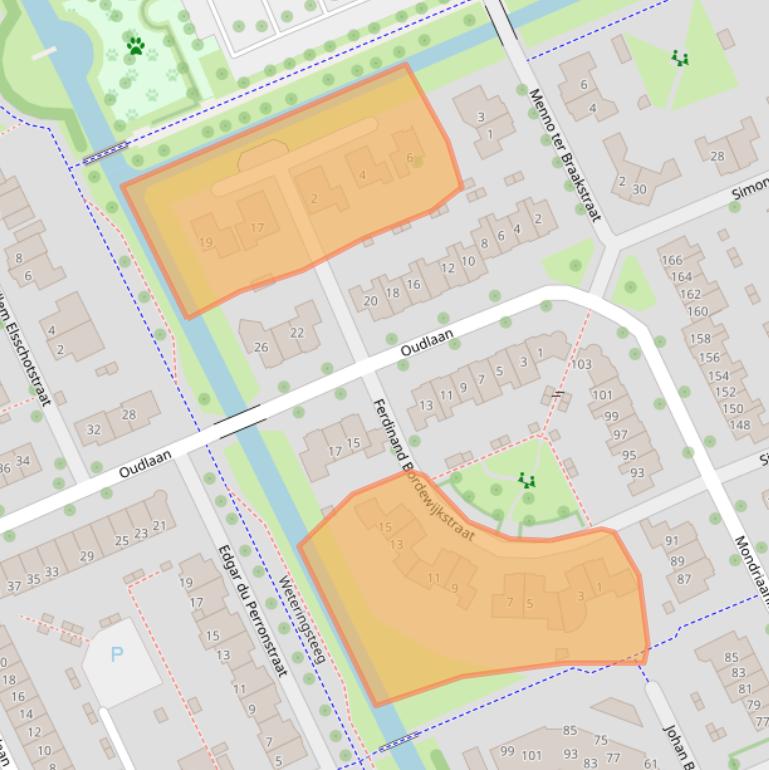 Kaart van postcodegebied 6708RB.