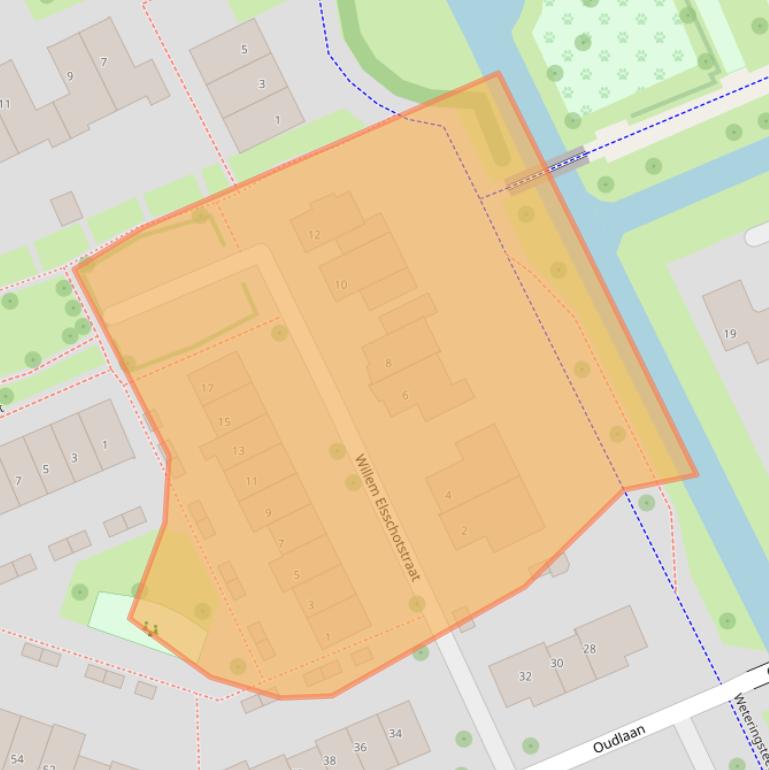 Kaart van postcodegebied 6708RV.