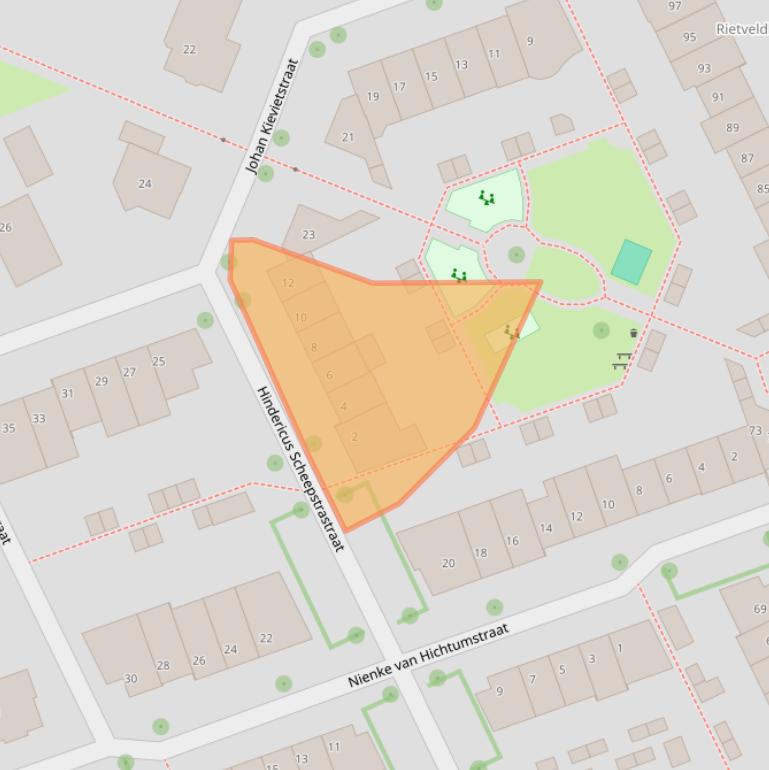 Kaart van postcodegebied 6708SC.