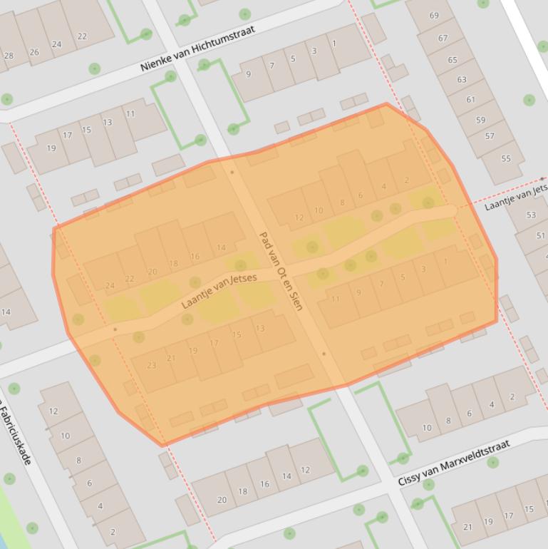 Kaart van postcodegebied 6708SH.