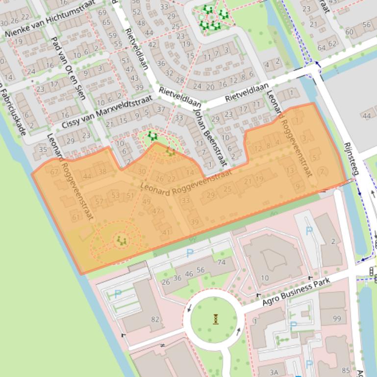 Kaart van postcodegebied 6708SL.