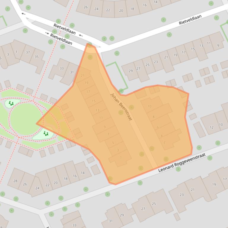 Kaart van postcodegebied 6708SM.