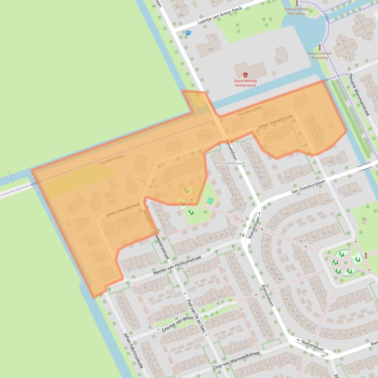 Kaart van postcodegebied 6708SP.