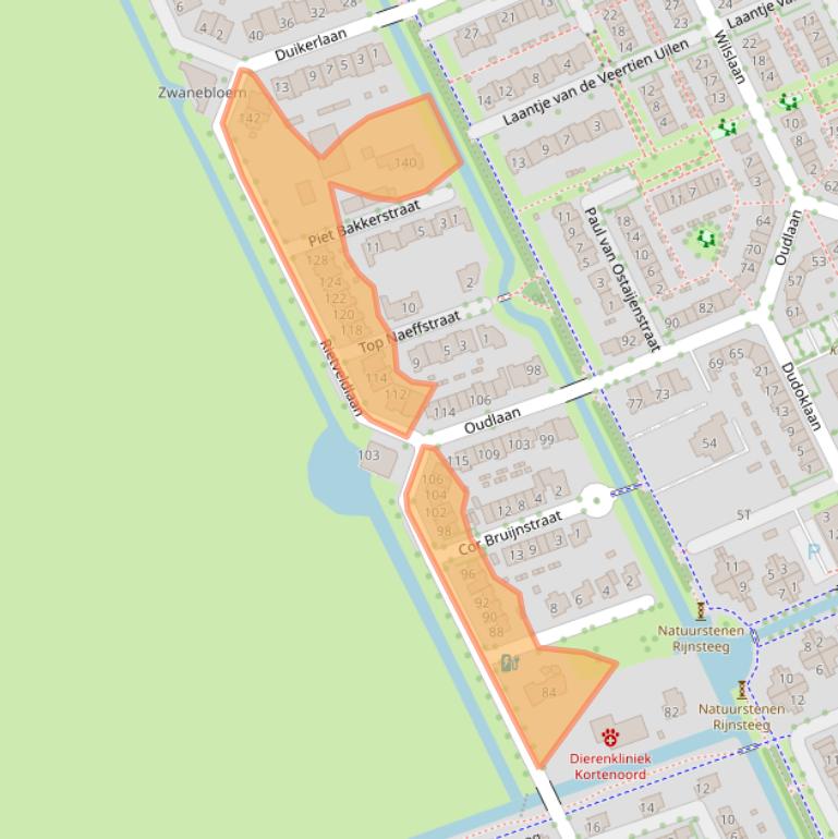 Kaart van postcodegebied 6708SV.