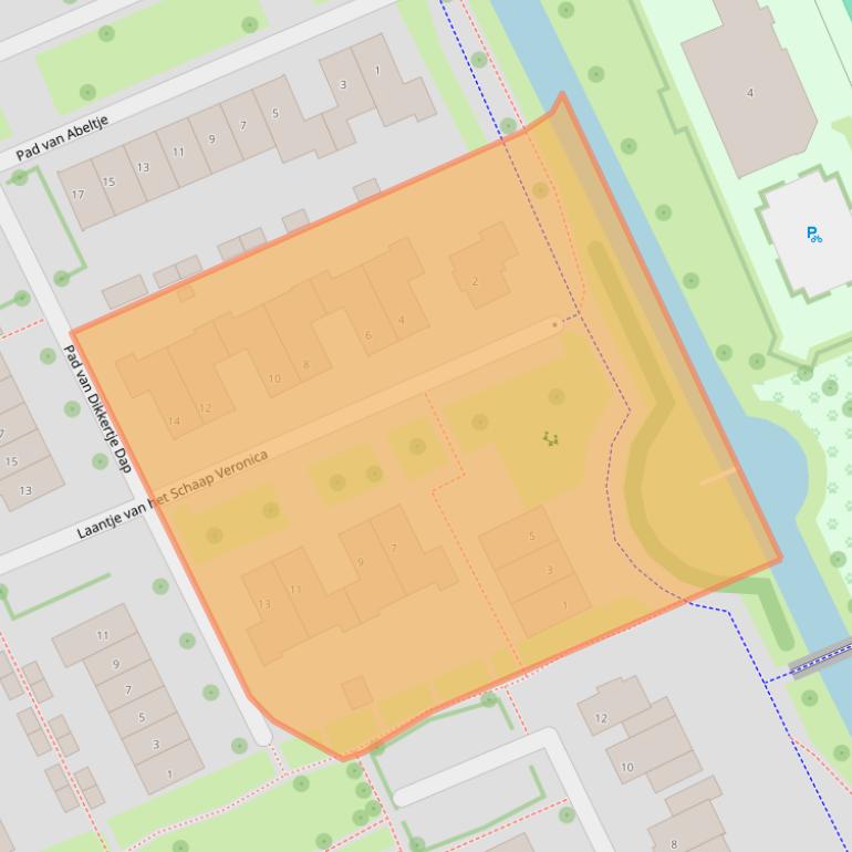 Kaart van postcodegebied 6708TB.