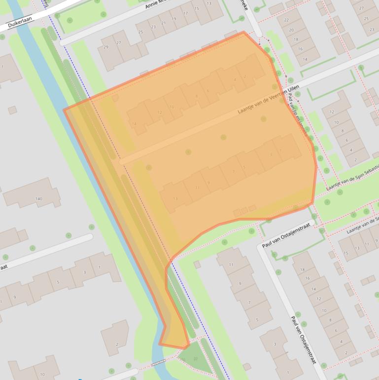 Kaart van postcodegebied 6708TH.