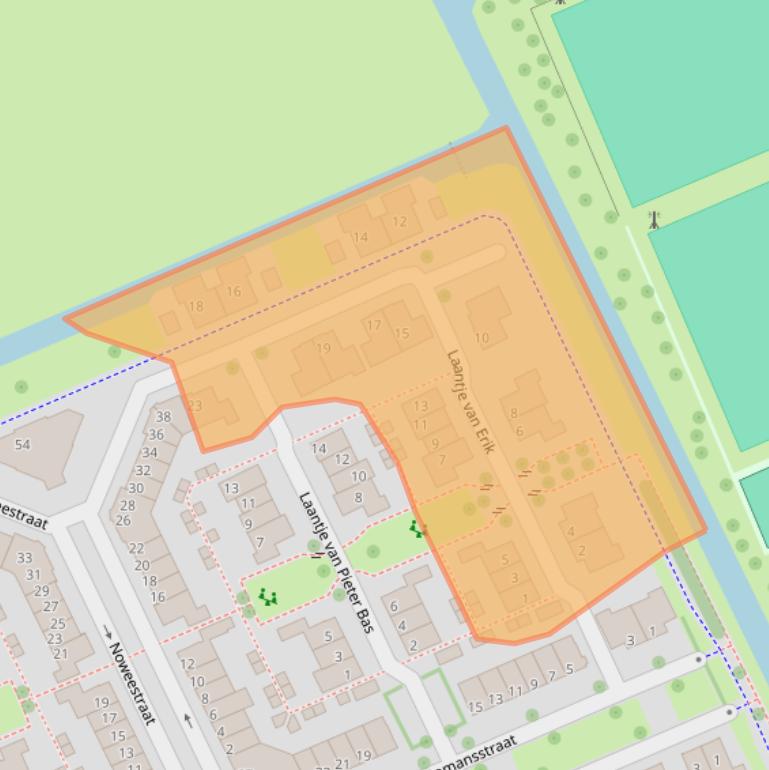 Kaart van postcodegebied 6708TL.