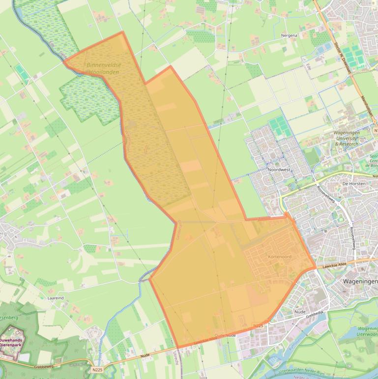 Kaart van postcodegebied 6709.