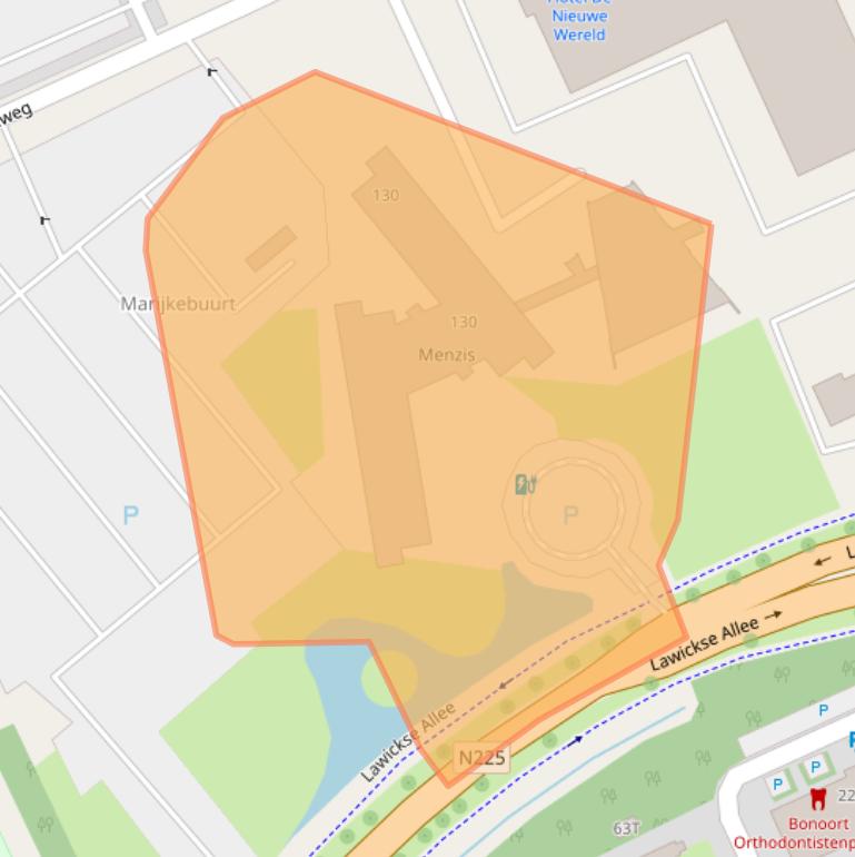 Kaart van postcodegebied 6709DZ.