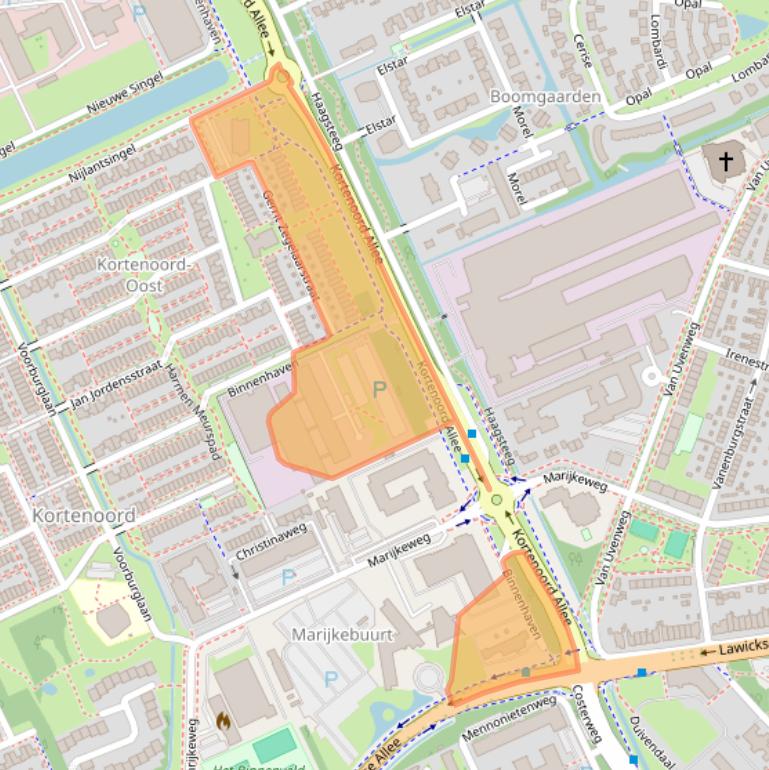 Kaart van postcodegebied 6709PD.