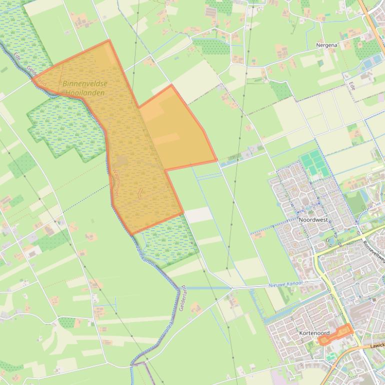 Kaart van postcodegebied 6709PG.