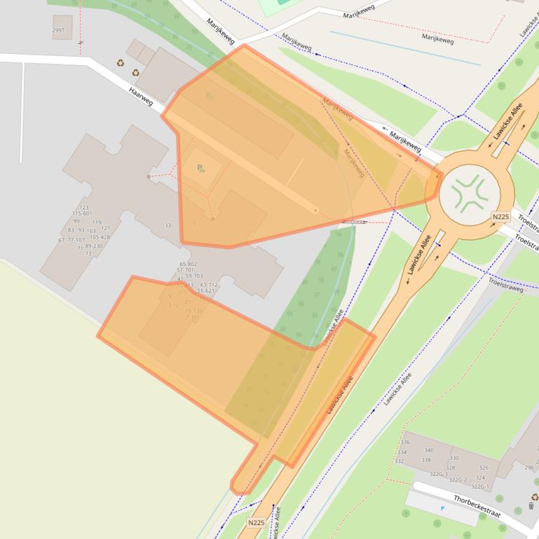 Kaart van postcodegebied 6709PH.