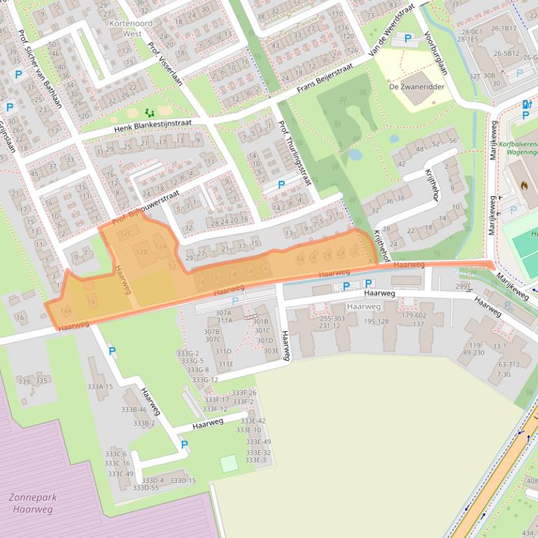 Kaart van postcodegebied 6709PJ.