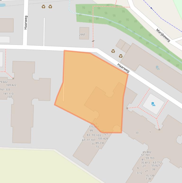 Kaart van postcodegebied 6709PZ.