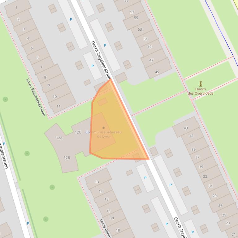 Kaart van postcodegebied 6709TA.