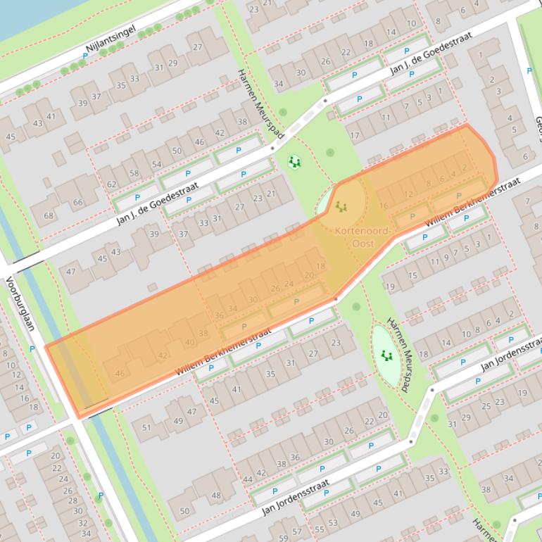 Kaart van postcodegebied 6709TH.