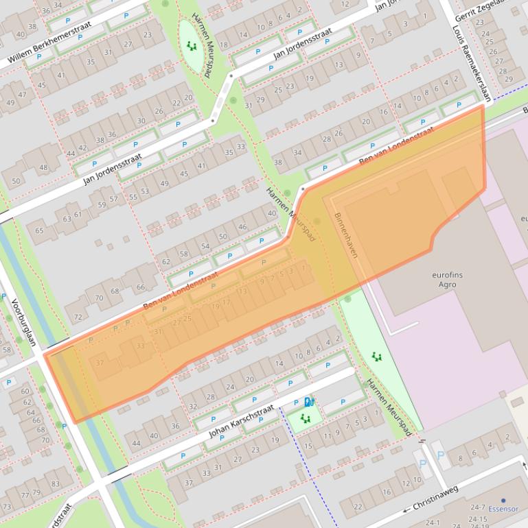 Kaart van postcodegebied 6709TL.