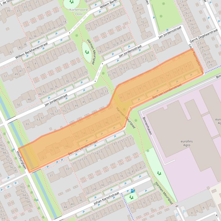 Kaart van postcodegebied 6709TM.