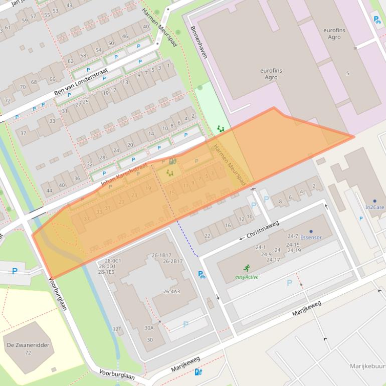 Kaart van postcodegebied 6709TN.