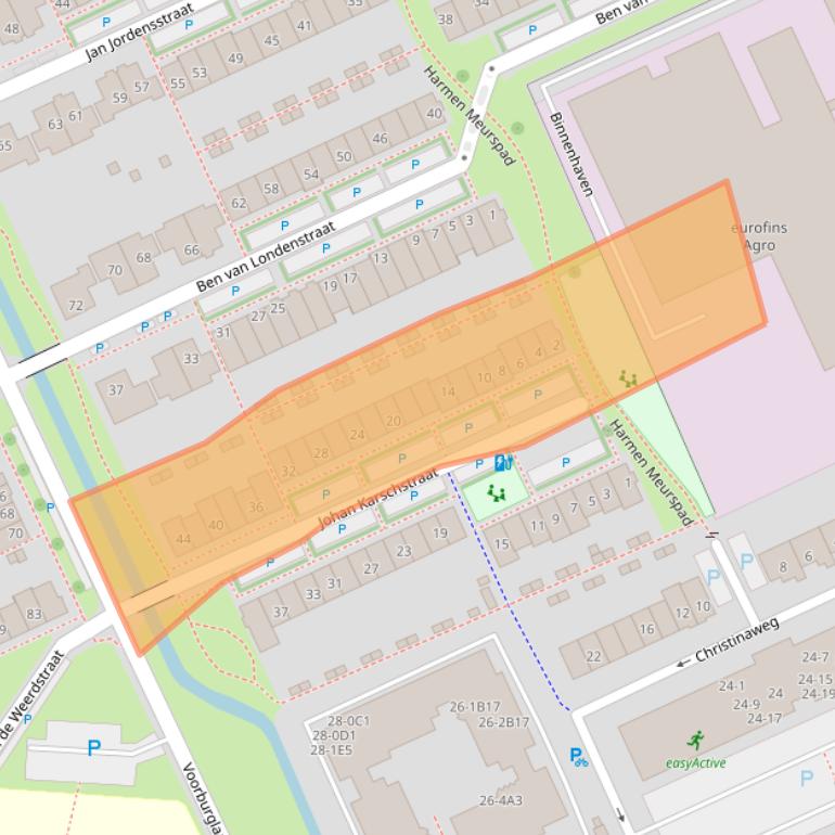 Kaart van postcodegebied 6709TP.