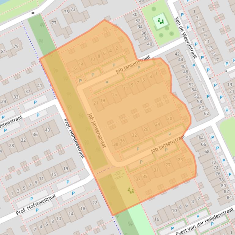 Kaart van postcodegebied 6709TV.