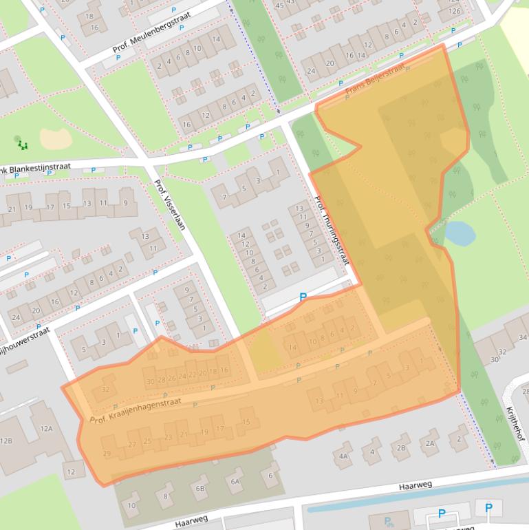Kaart van postcodegebied 6709VA.