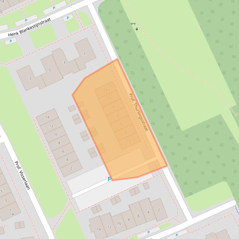 Kaart van postcodegebied 6709VC.